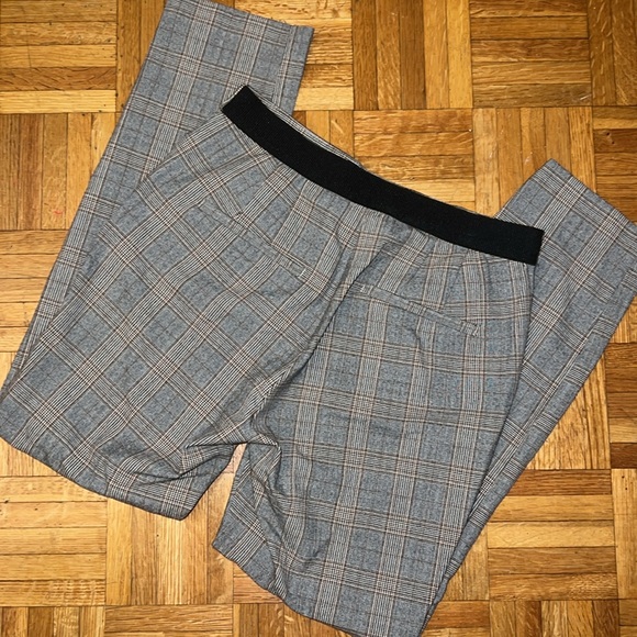 Zara Brown/Black Plaid Ankle Trouser Pants - Picture 3 of 5